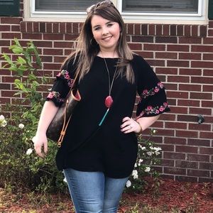 Free Falling Embroidered Tunic